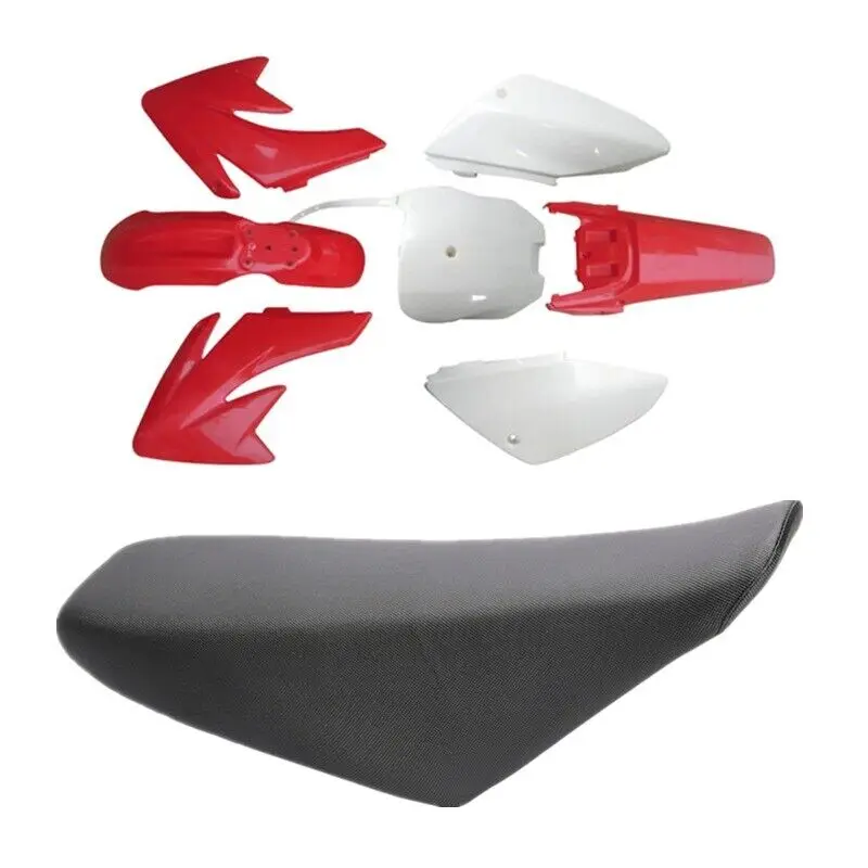 Motorcycle Plastics Full Fairing Body Cover kit + Seat for Honda CRF70 XR70 Pit Dirt Bike 125cc 140cc 150cc