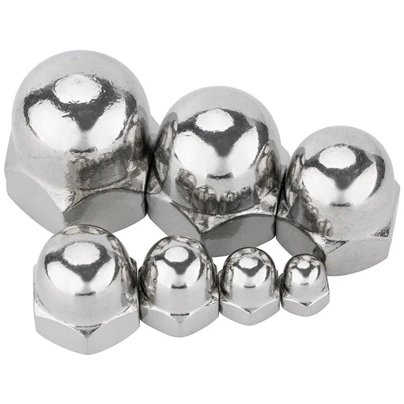 M6 M8 M10 M12 M16 Reverse Thread 304 Stainless Steel Hex Cap Nut Domed Nuts Acorn Cap Nuts For Decrotive