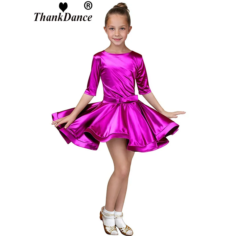 子供用スタンダードダンスドレス競技用ラテンダンスドレス女の子用社交ダンスドレスラテンアメリカン練習用ドレス子供用ラテン練習用ドレス