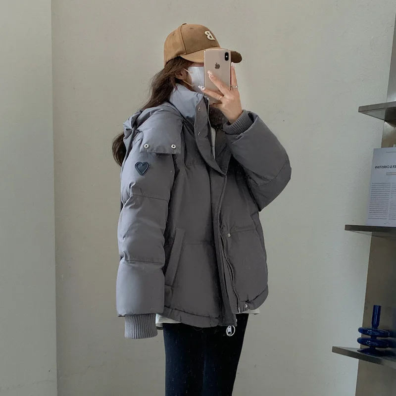 

ort Padded Cotton Jaet Women's Sle 2025 New Korean Version Loose Student Winter Trendy Knitted Thiened Spring