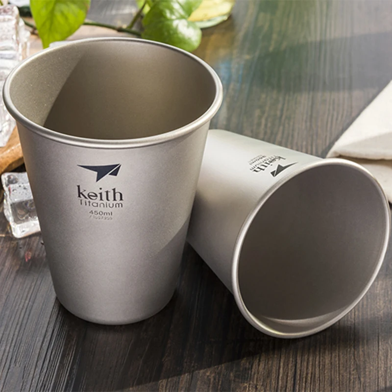 

Keith Titanium Camping Beer Cup 450ml Bacteriostatic Flatware Outdoor Travel Picnic Tableware Drinkware Coffe Mug Ti9002