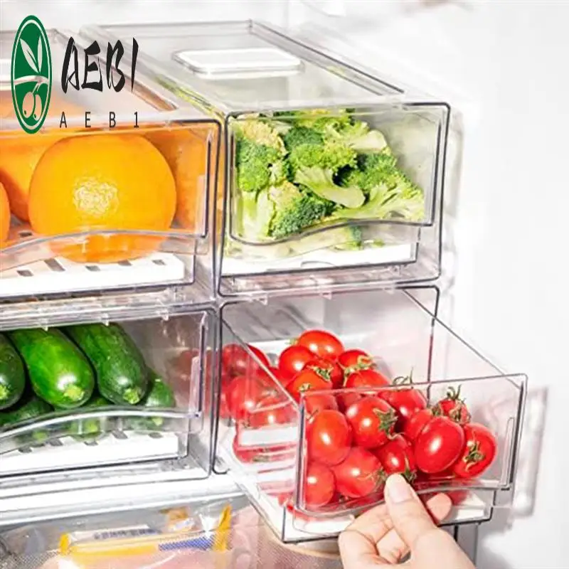 

AEB1- Органайзер для холодильника с выдвижными ящиками Набор ящиков для производства холодильника для экономии вертикального пространства Простота в использовании 30 х 14 х 1