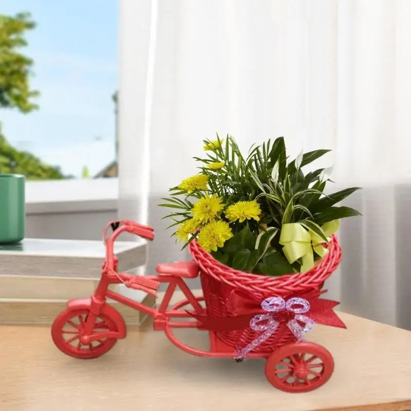 Light weight Handwoven Bike Basket Decorative Garden Planter With Recyclable For Bicycles Desk Balconies Plant C5AD
