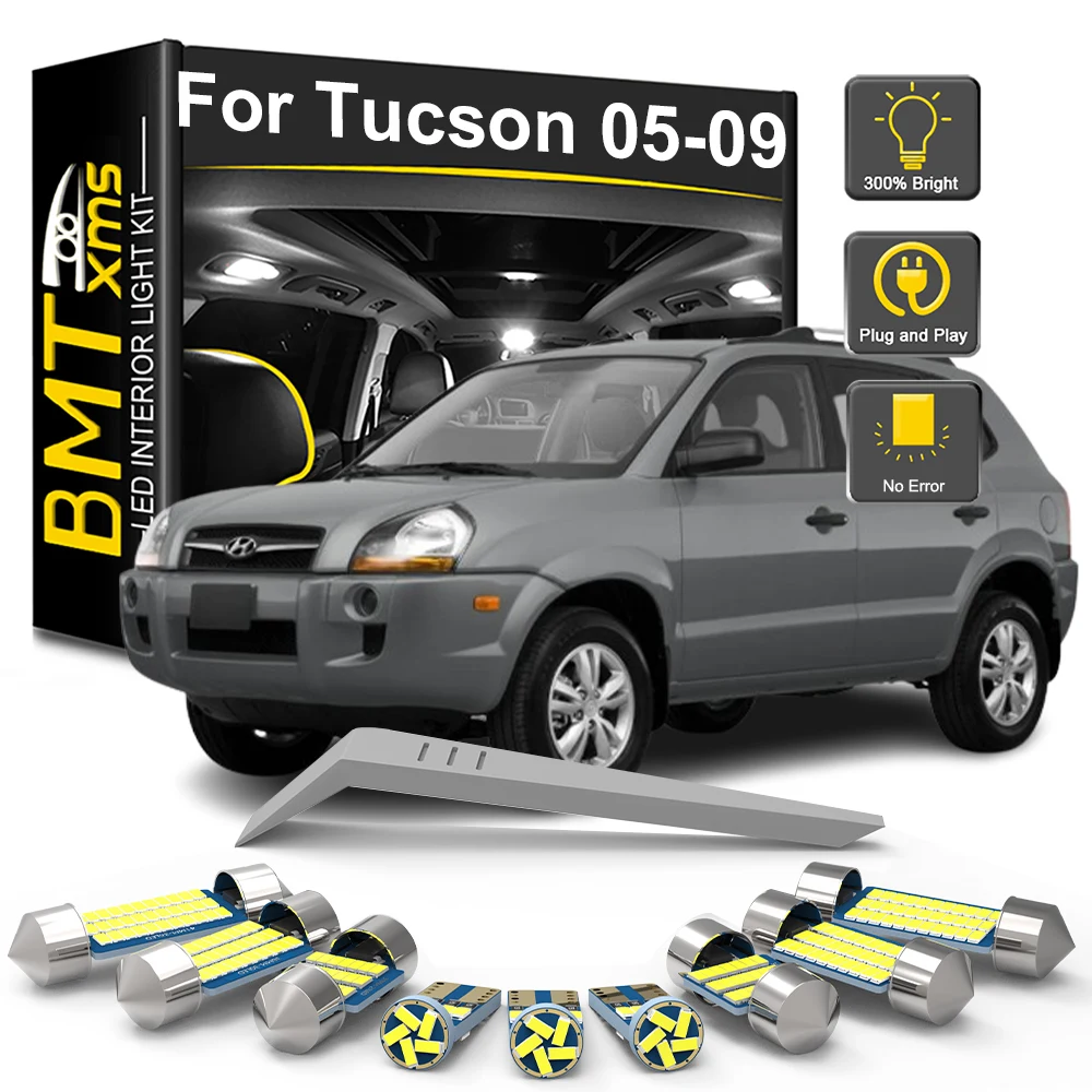 

BMTxms 4/8/12Pcs Canbus LED Bulb Interior Light For Hyundai Tucson 2005 2006 2007 2008 2009 Vehicle Indoor Trunk Reading Lamp
