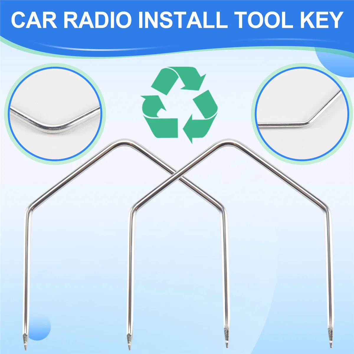 ABZL 2Pcs / Pair Car Radio Stereo Removal Key Tool For Vauxhall /Opel /Corsa C /Meriva