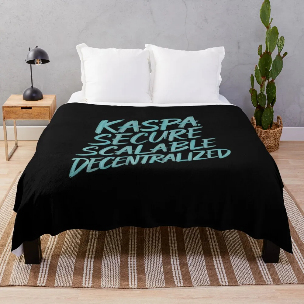 Kaspa Blockchain Secure & Transparent Throw Blanket Sofas valentine gift ideas Blankets