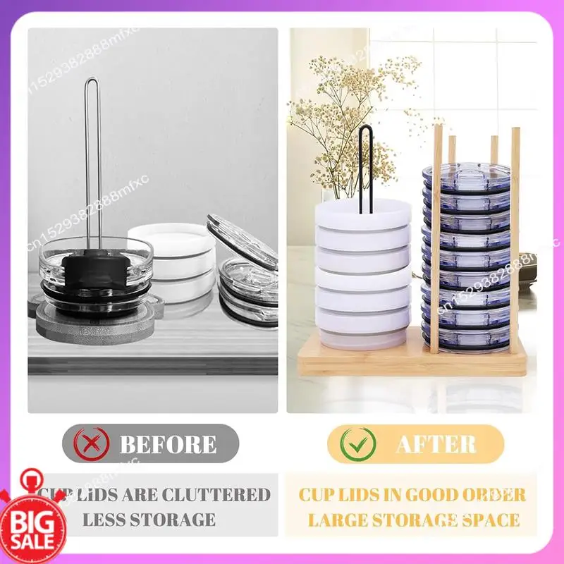 

Big Deal Стеллаж для хранения крышек чашек Держатель крышки для бутылки с водой, вмещает до 20 крышек, органайзер для крышки бутылки с водой
