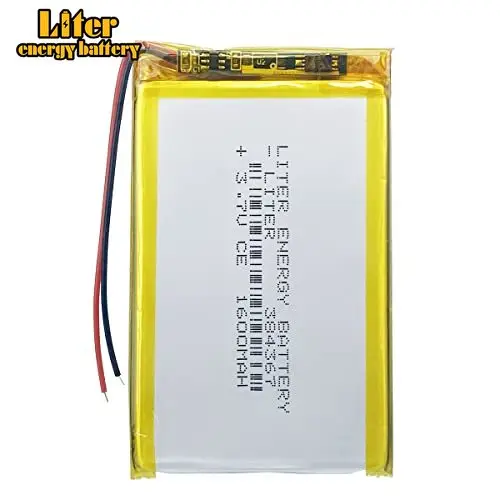 100pcs 3.7V 1600mAh 384367 Lipo Battery Rechargeable Polymer for gamepad Game machine router Industrial electric apparatus