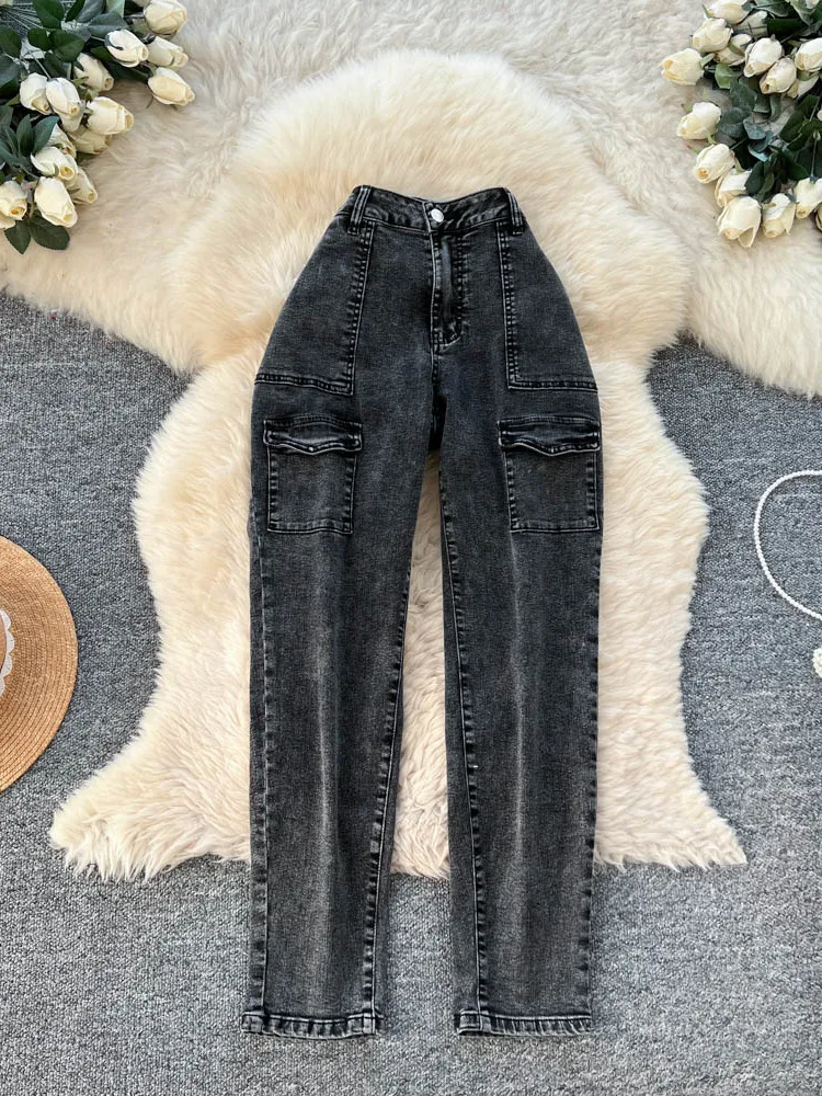 

Ретро-джинсы с эффектом выцветания, прямые брюки с высокой талией, женские, свободного кроя, повседневные, для работы, больших размеров