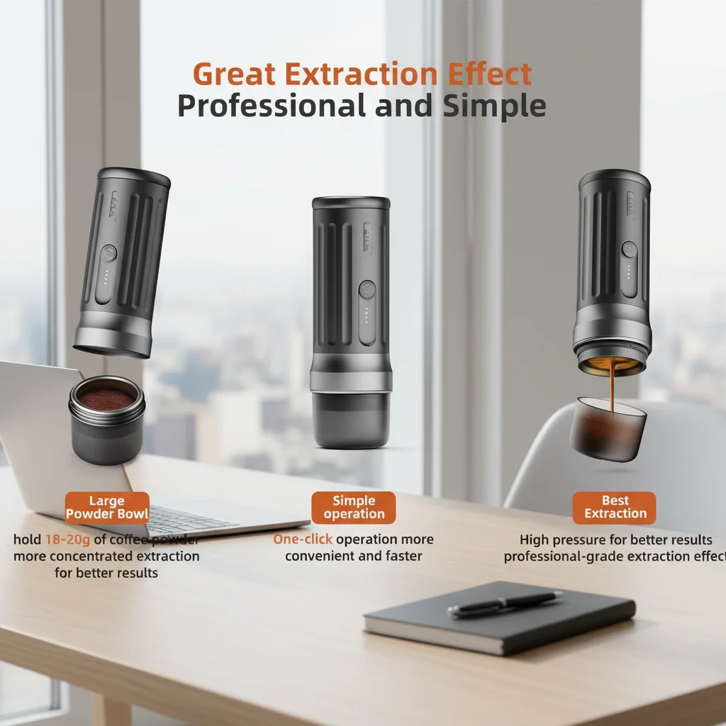 Desk Top Coffee Maker Low Noise Operation Easy Clean Compact Coffee Brewer for Office