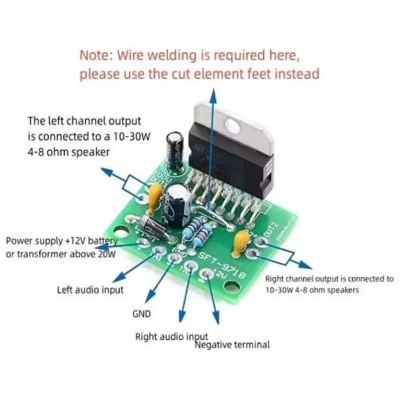 1pcs TDA7297 amplifier board spare parts dc 12v grade 2.0 dual audio encoding 15w electronic DIY kit