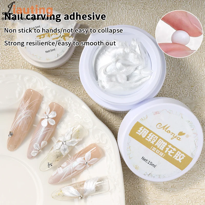 Solid Nail Gel 5/15ML Light Carving Glue Soft Candy Gel For Extension 3D Sculpting Nail UV Glue For Acrylic Tips Nail Salon Use