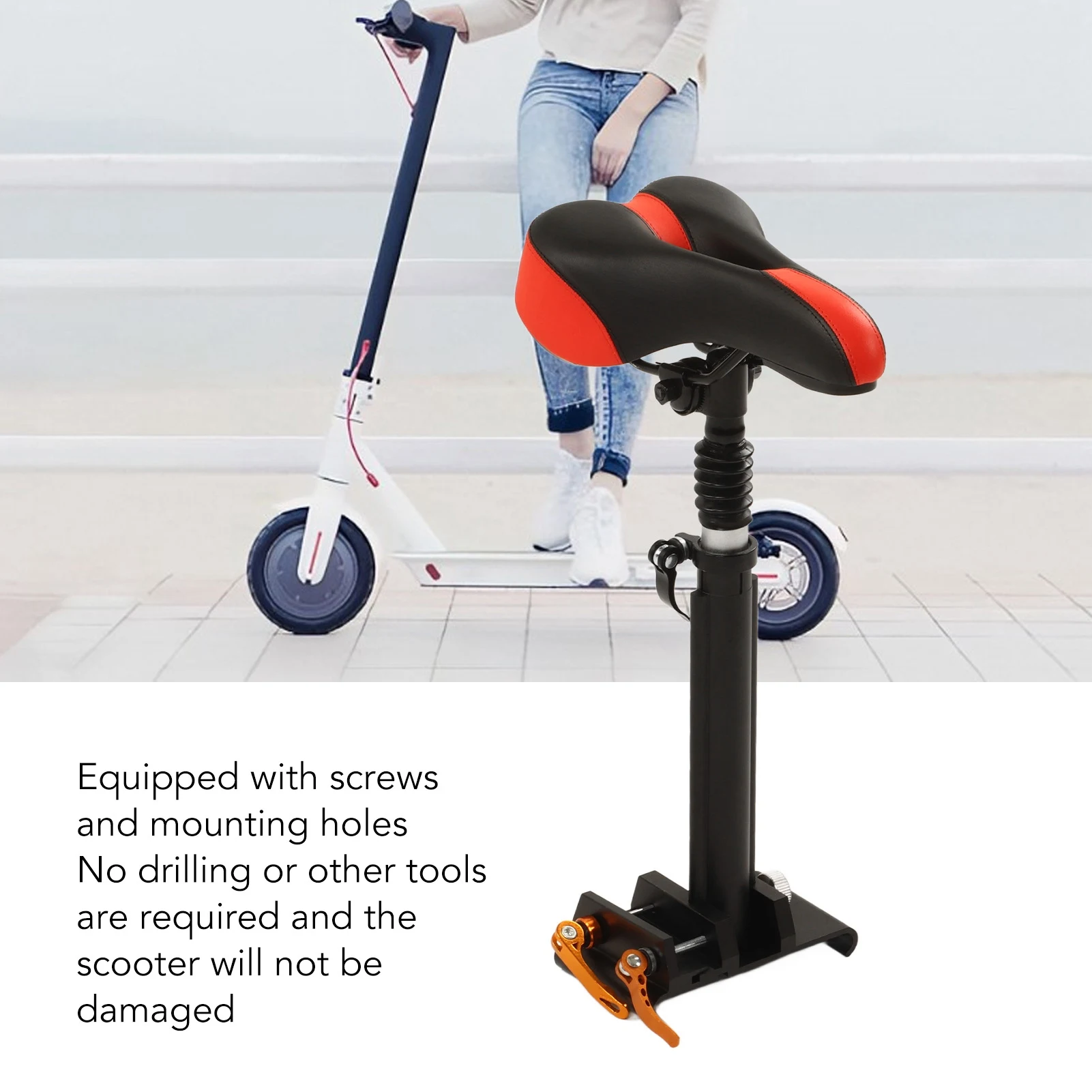 

Electric Scooter Folding Seat Aluminum Alloy Padded Comfortable Adjustable Electric Scooter Saddle Punch For Riding