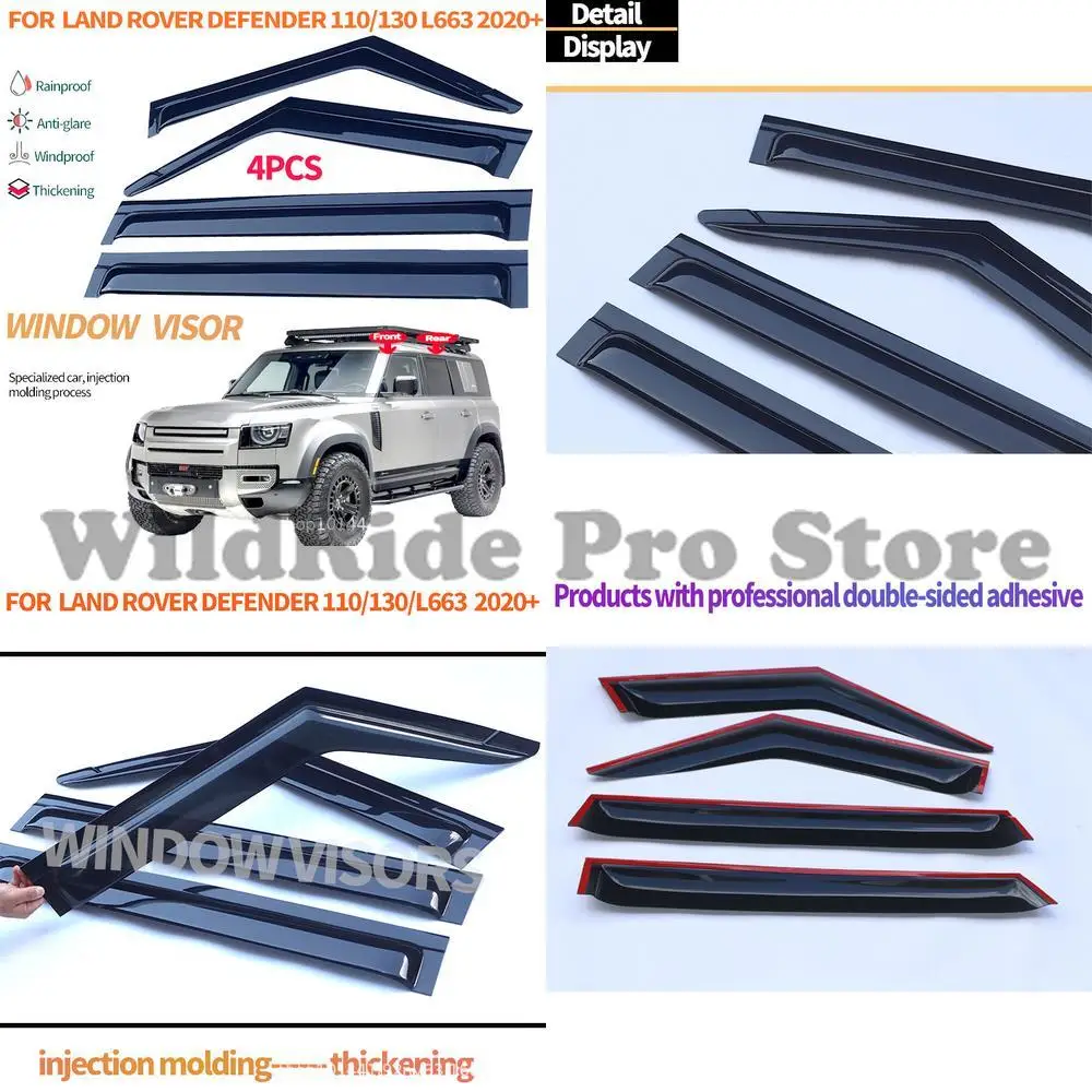 

1 set For 20-23 Land Rover Defender Rain Visor Door Window Deflector Side Window Airflow Diverters Exterior Modification