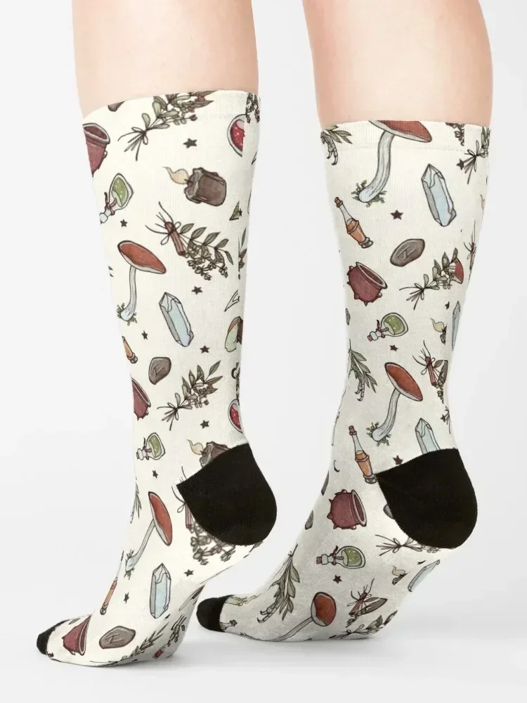 Witchy Pattern Light Socks Run heated professional running halloween Men's Socks Luxury Women's