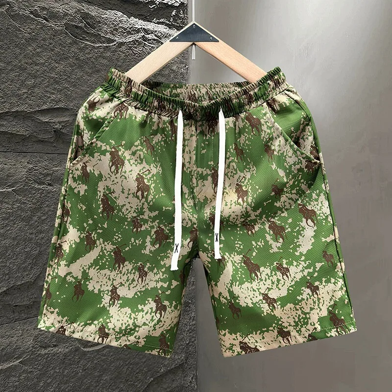 

Модные камуфляжные шорты, мужские летние дышащие повседневные шорты 2025 года, быстросохнущие спортивные пляжные брюки, универсальная мужская одежда в социальном стиле