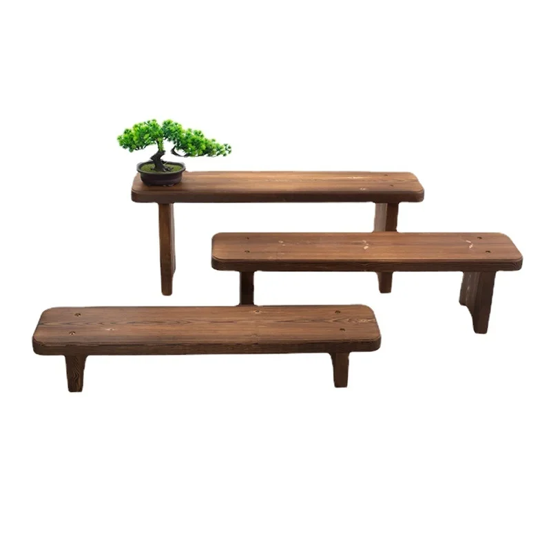 Chinese  Retro Solid Wood Change Shoe Stool Outdoor Courtyard Balcony Long Bench Home Kitchen Dining Stool Hallway Furniture