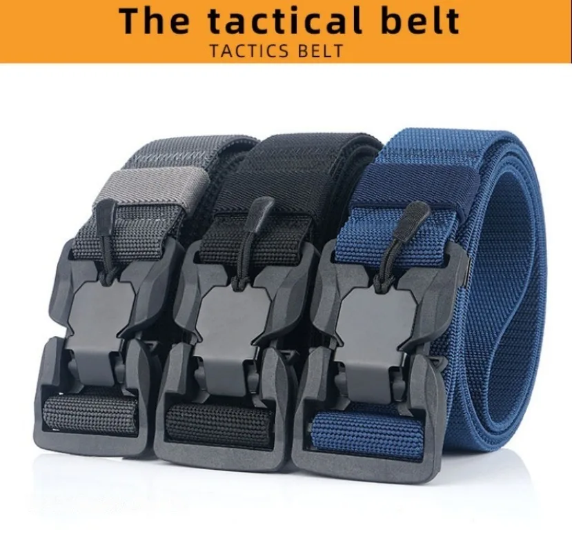 Quick Release Tactical Belt for Men, Elastic Woven Belt, Casual and Simple, Outdoor Exploration, Daily Commuting