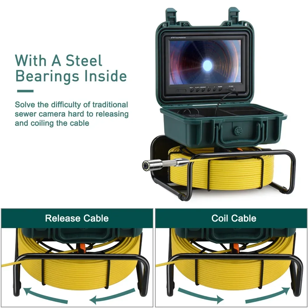 산업용 심층 우물 내시경 아날로그 배관 수중 시립 파이프라인 내시경 CCTV 하수구 비디오 파이프 검사 카메라