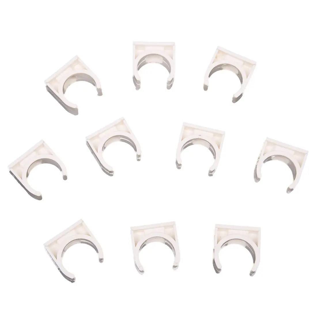 10 Pcs 20mm Diameter White PVC Water Supply Pipe Clamps Clips Fittings