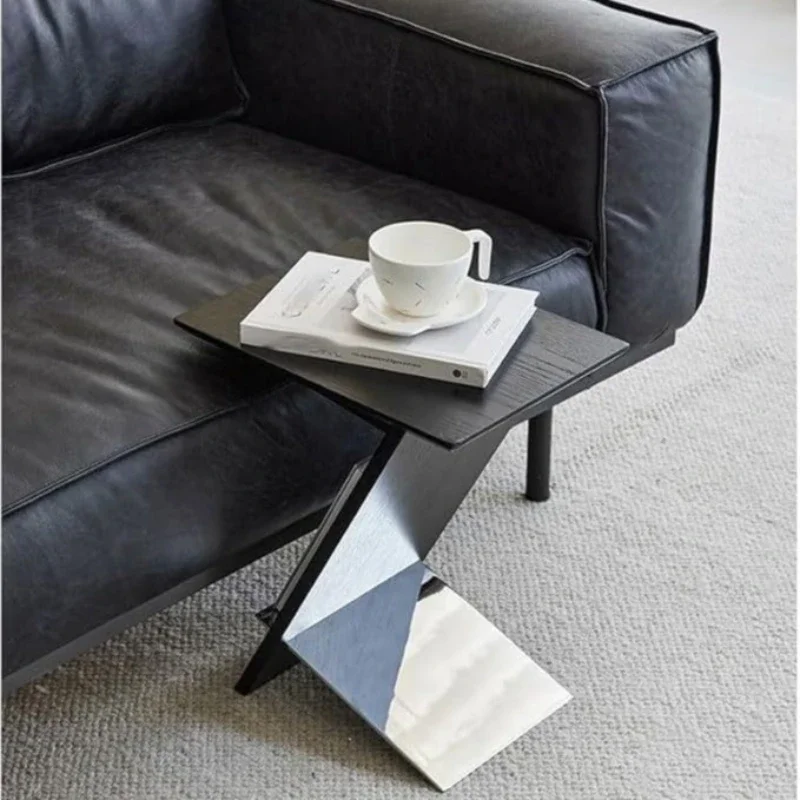 

Light luxury modern solid wood small edge few home living room sofa corner few retro simple style