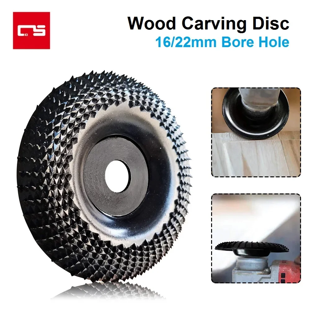 

4 Inch Angle Grinder Wood Carving Disc Woodworking Grinding Shaping Wheel 16/22mm Bore Abrasive Rotary Tool for Angle Grinders