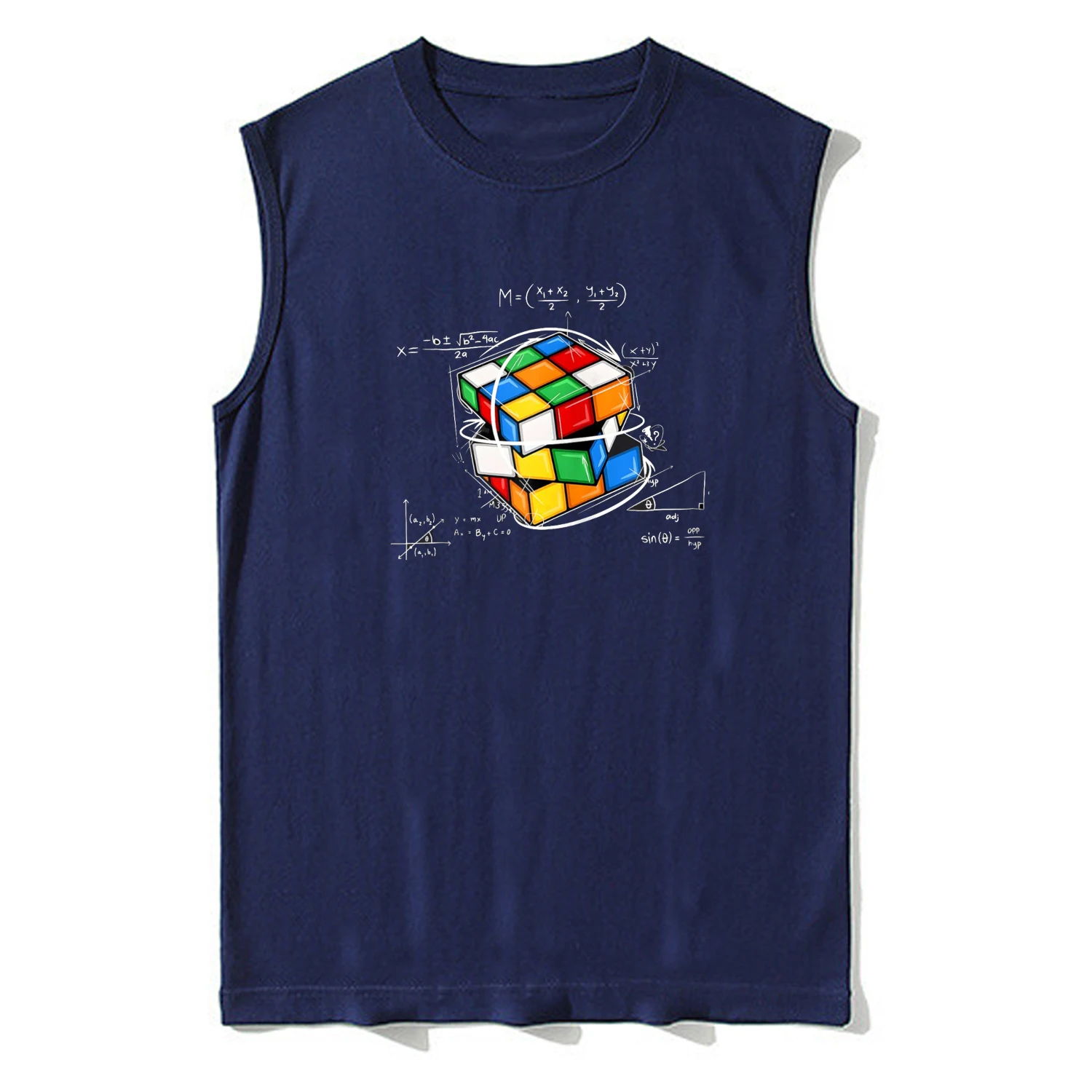 Funny Math Lovers Cube Puzzle Competition Tanktop New 100% Cotton O-Neck Casual Mens Vest Sleeveless T-shirt Fashion Streetwear