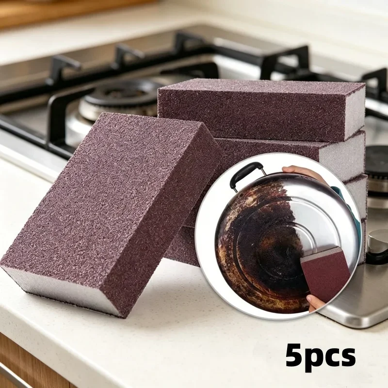 Silicon Carbide Emery Cleaning Brush Magic Sponge Eraser Descaling Tool for Stove Top Pot Daily Kitchen Cleaning Accessories