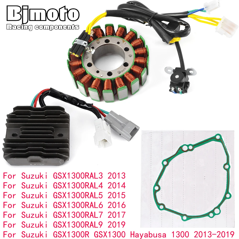 GSX 1300 RAL Engine Stator Coil+Voltage Regulator rectifier For Suzuki GSX1300RAL 3 4 5 6 7 9 2013-2017 2019 With Gasket