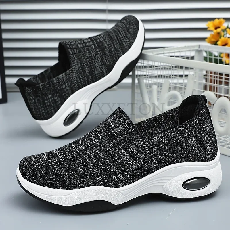 Women Vulcanized Shoes Spring New Fashion Soft Sole Breathable Anti Slip Mesh Women Casual Leisure Lightweight Sports Shoes