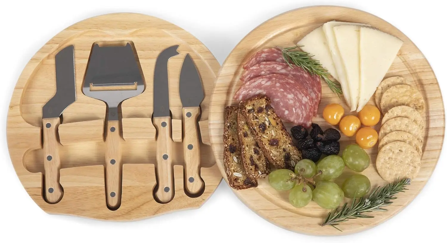 Wooden Charcuterie Board Set with Knives - Perfect for Picnics and Entertaining