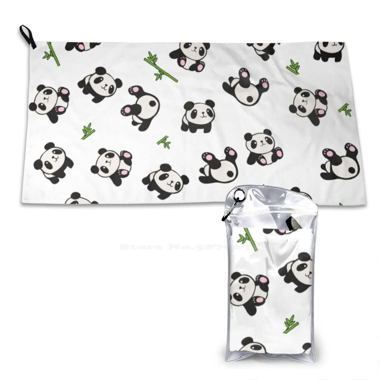 

Panda Pattern Soft Towel Quick Dry Beach Towel Pattern Animal Cute Cartoon Nature Bear Hearts Panda Lover Cute Panda Awesome