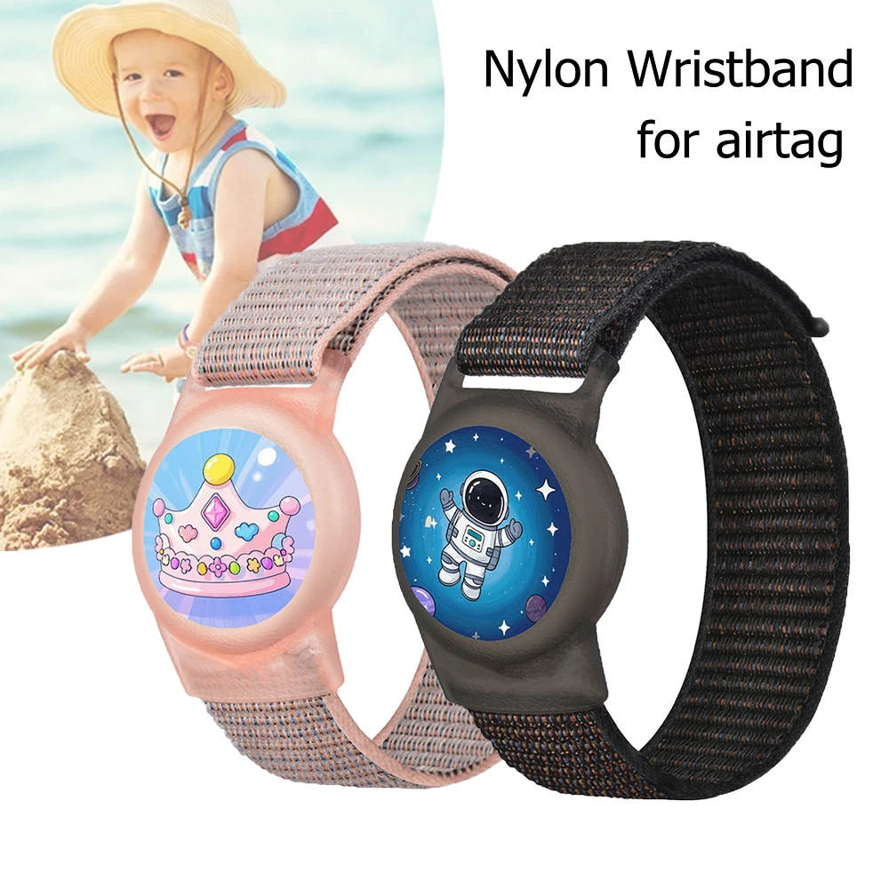 Für AirTag Kinder-Armband-Schutzhülle für Air Tag GPS-Tracker-Halter mit Nylon-Armband, verstellbares Anti-Verlust-Uhrenarmband – Detail 4