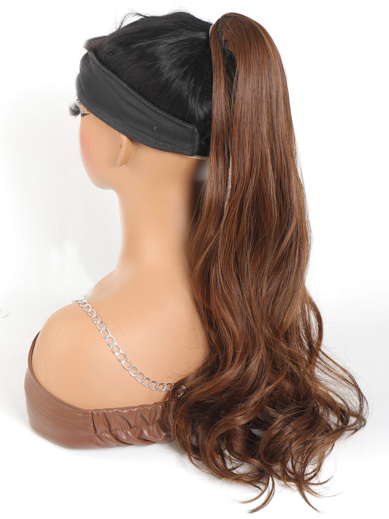 Synthetic 18INCH Curly Hair Band With Grab Clip Ponytail Wig Curly Hair False Ponytail Fluffy Hair