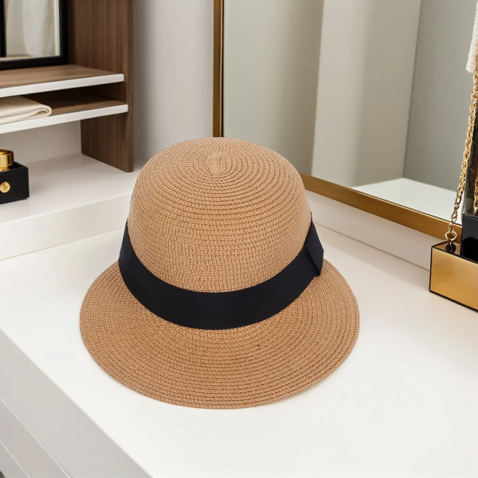 

Straw Sun Hat Foldable Baseball Cap Beach Summer Portable Sunhat Visor Short Brim