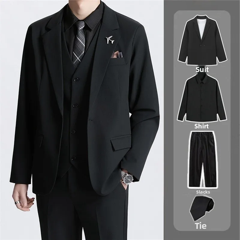 

Мужской костюм Ele Bla: повседневный, для свадеб и деловых мероприятий, верхняя одежда из высококачественного полиэстера, несминаемый, с технологией защиты от морщин