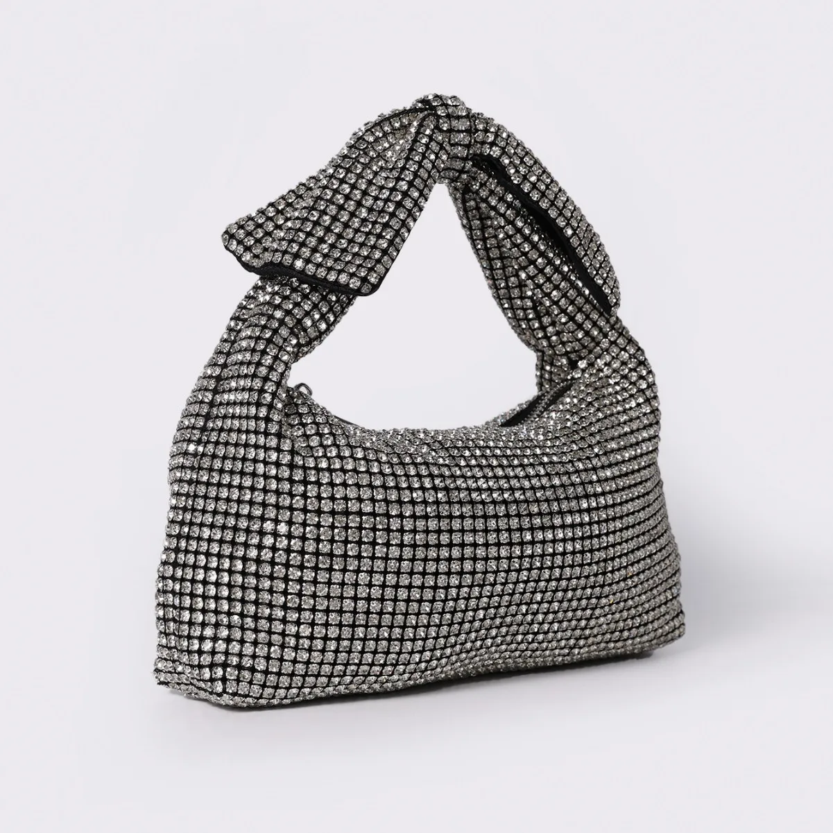Fashion Women's Handbag Bow Tote Bag Rhinestone Wrist Dinner Bag Luxury Evening Purse For Women Crystal-Embellished Party Clutch