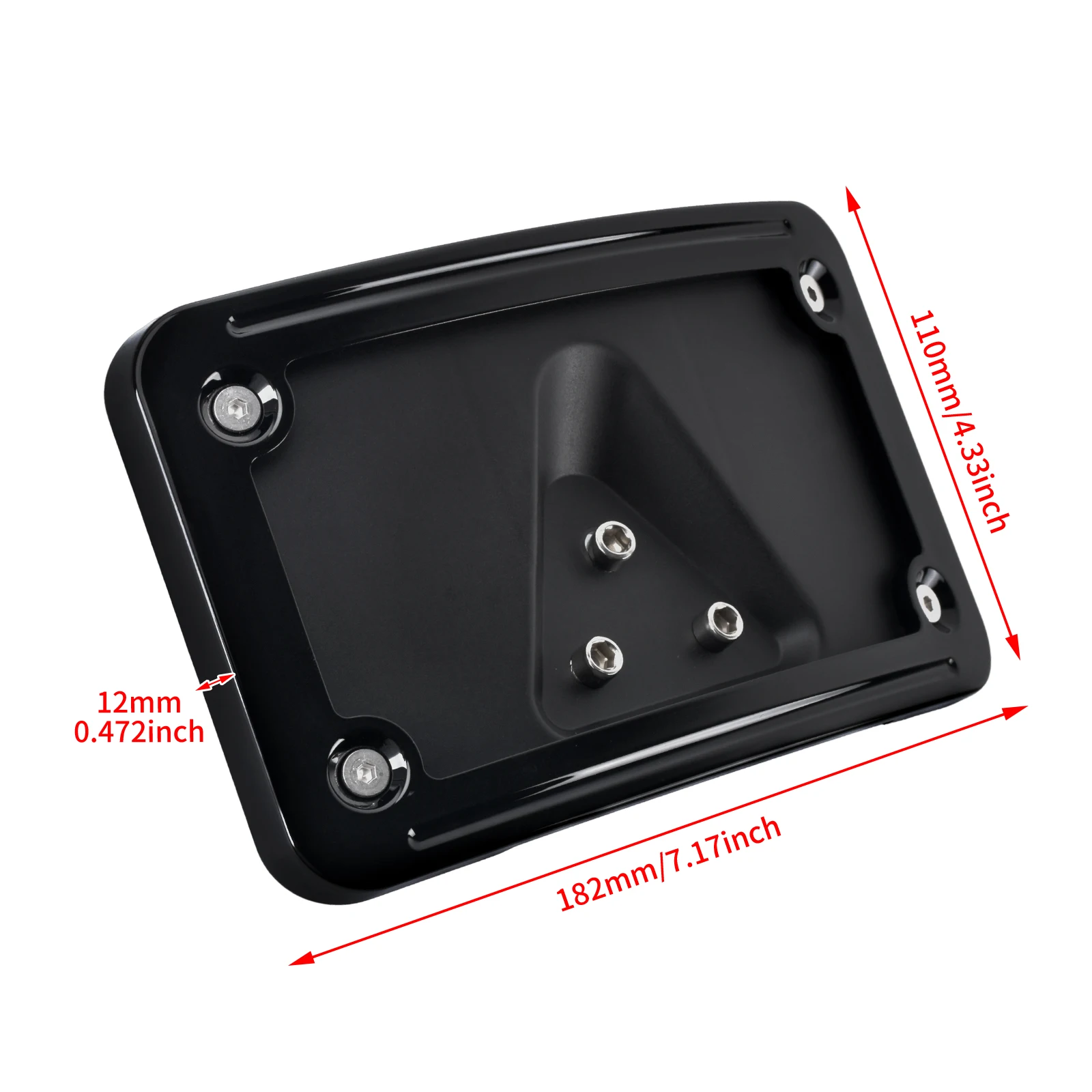 Motorcycle Curved Laydown License Plate Frame Bracket Mount Holder For Harley 3 Hole Mount Softail FL Dyna For Honda VTX1300R - view 5