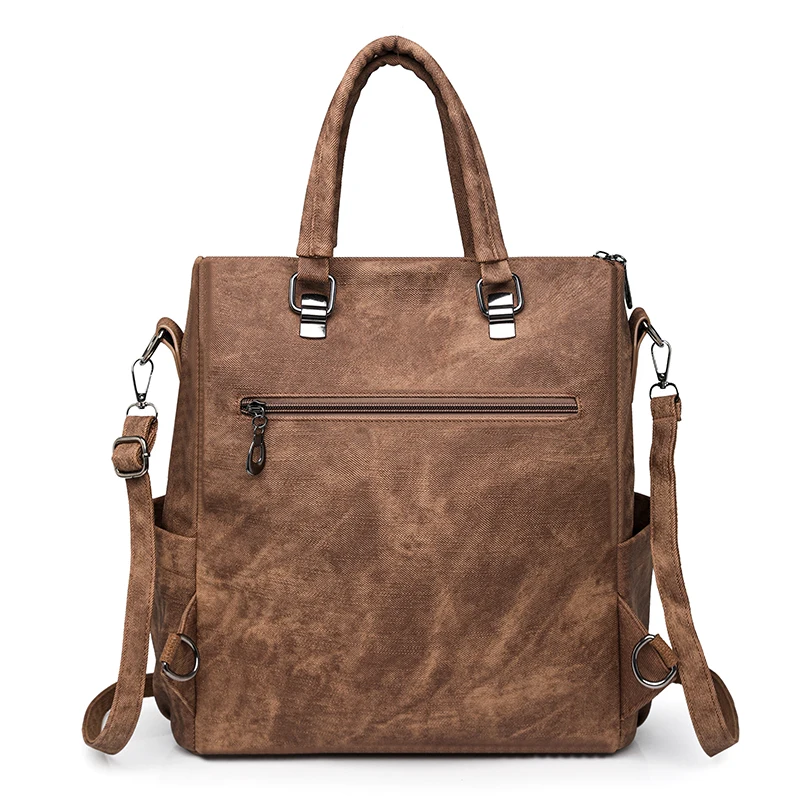 

Модный рюкзак большой вместимости, минималистичная женская сумка в стиле ретро, сумка на плечо из искусственной ткани, модный дизайн, несколько вариантов переноски