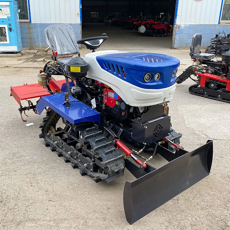 Mini Crawler Agricultural Tractor Dual-purpose Plowing and Fertilizing Farmland Ditching Rotary Tiller Crawler Cultivators