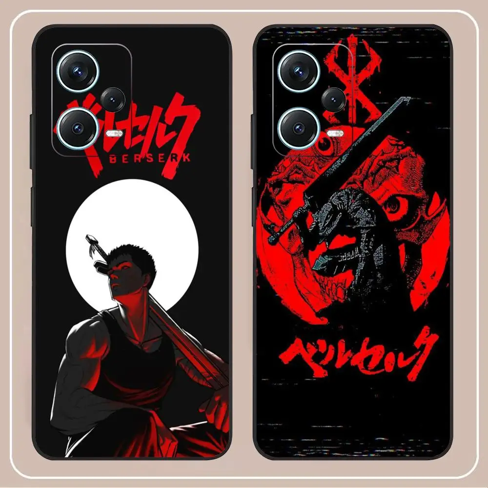 Berserk Phone Case For Redmi Note 13 Pro Plus 12 11 A3X A1 A2 13C 12C Black Cover