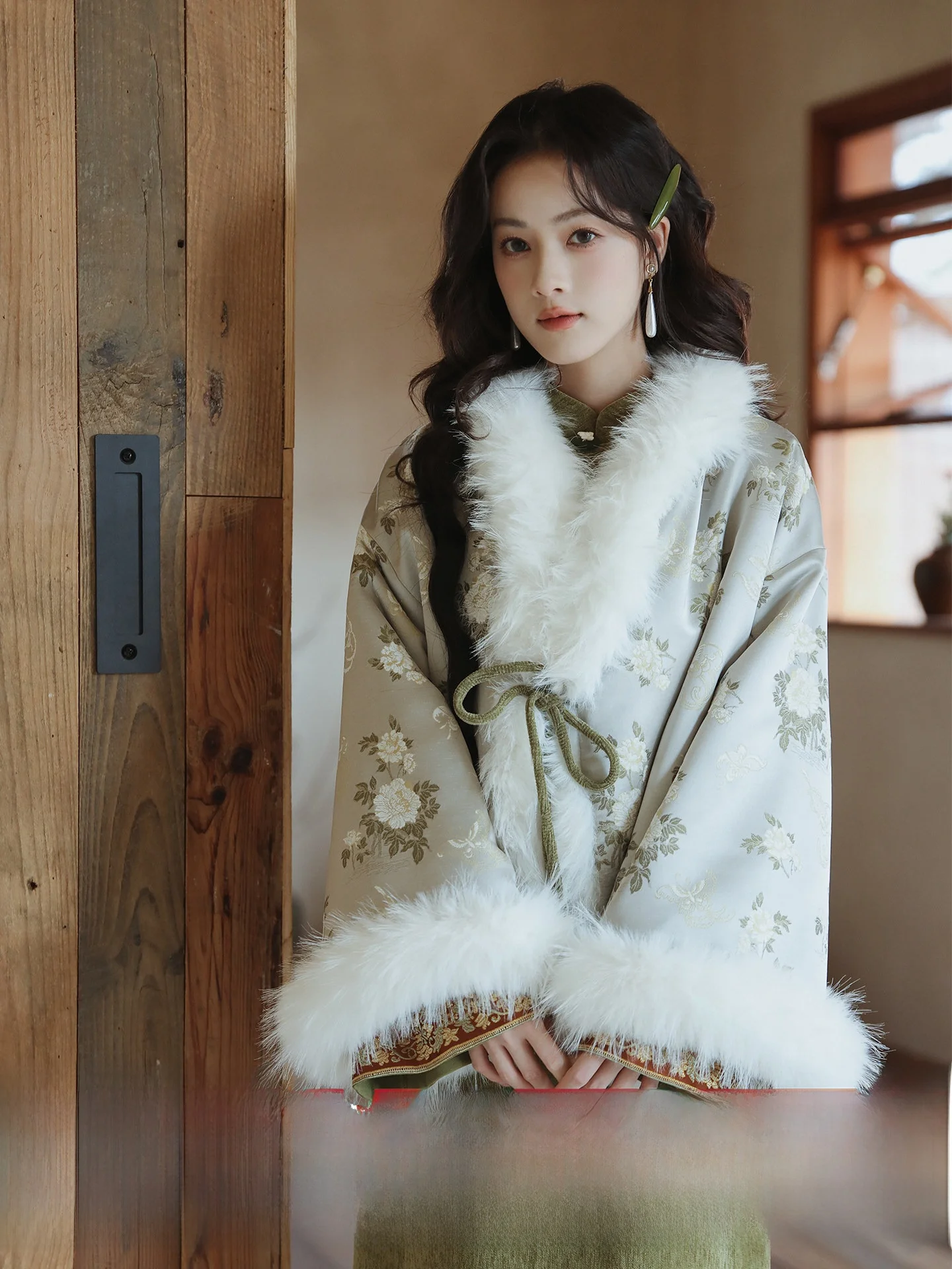 

Новый китайский вязаный кардиган Jiyunhe: теплый комплект для весеннего фестиваля, зимний длинный свитер с цветочным узором для женщин