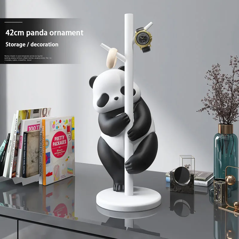 

Home Decor Panda Rack Resin FRP Animal Tabletop Decoration Accessories Figurines For Interior Modern Living Room Ornament Statue