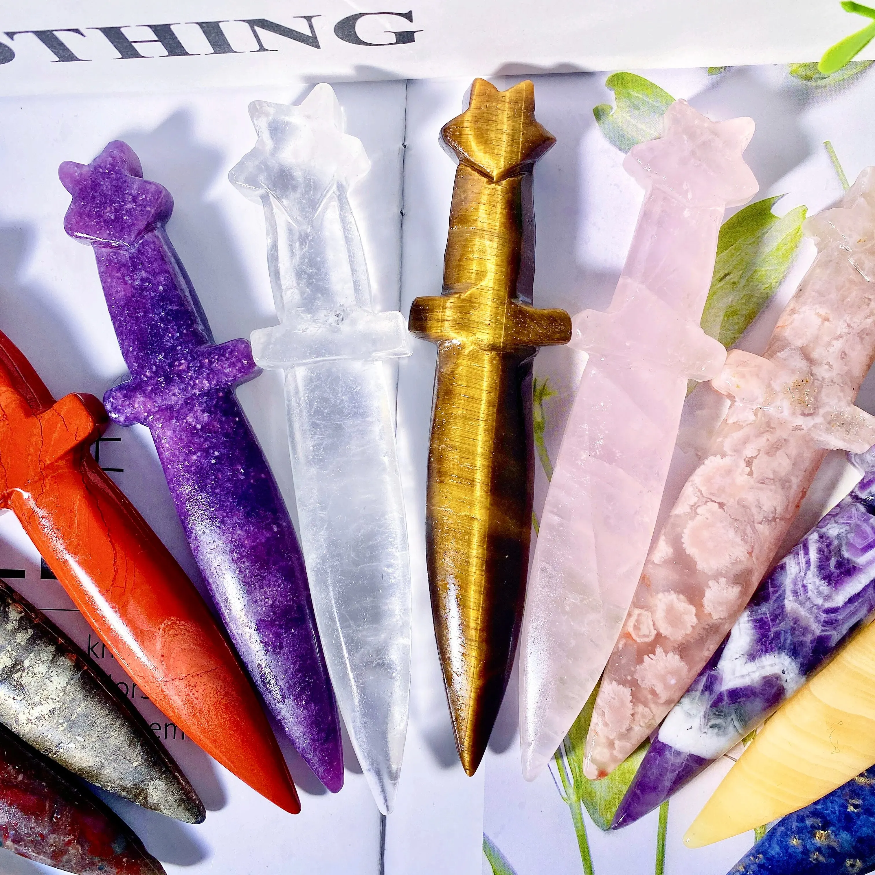 1PC High Quality Crysta Knife Natural Crystal Carving,Gemstone Jewelry,Glitter, Healing Crystal, Birthday Gift,Women Gift