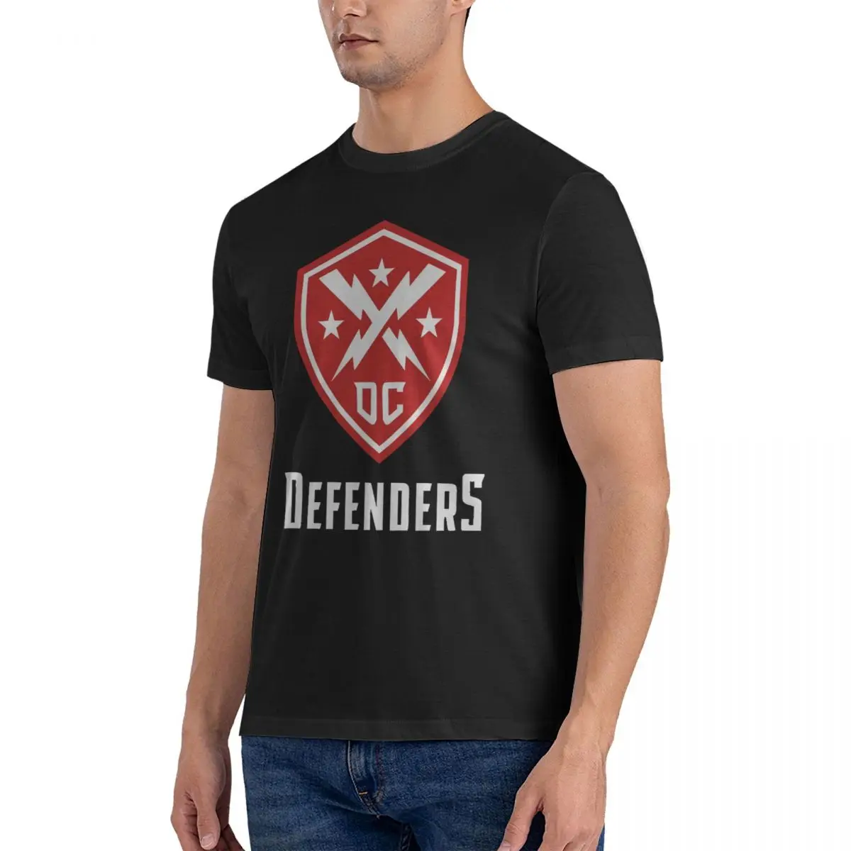 Defenders Men's T Shirt Defenders Leisure Tee Shirt Short Sleeve Crewneck T-Shirts Cotton 6XL Tops