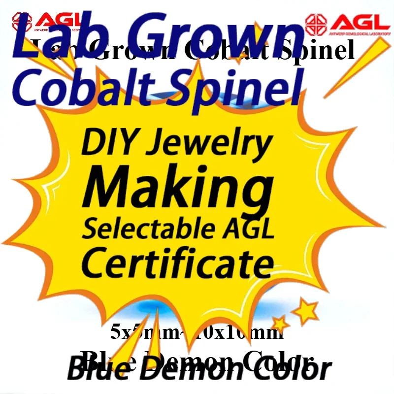 

TOPLab Grown Cobalt Spinel Blue Demon Color Cushion Cut Loose Gemstone for DIY Jewelry Making for AGL Certificate