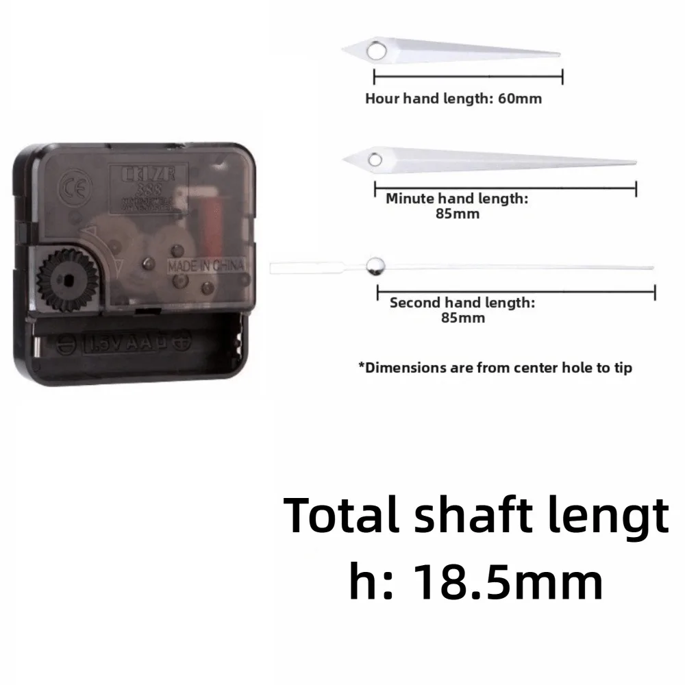 Silent Sweep Classic Quartz Clock Movement Battery Operated Quartz Powered Clock Mechanism Replacement Mechanism