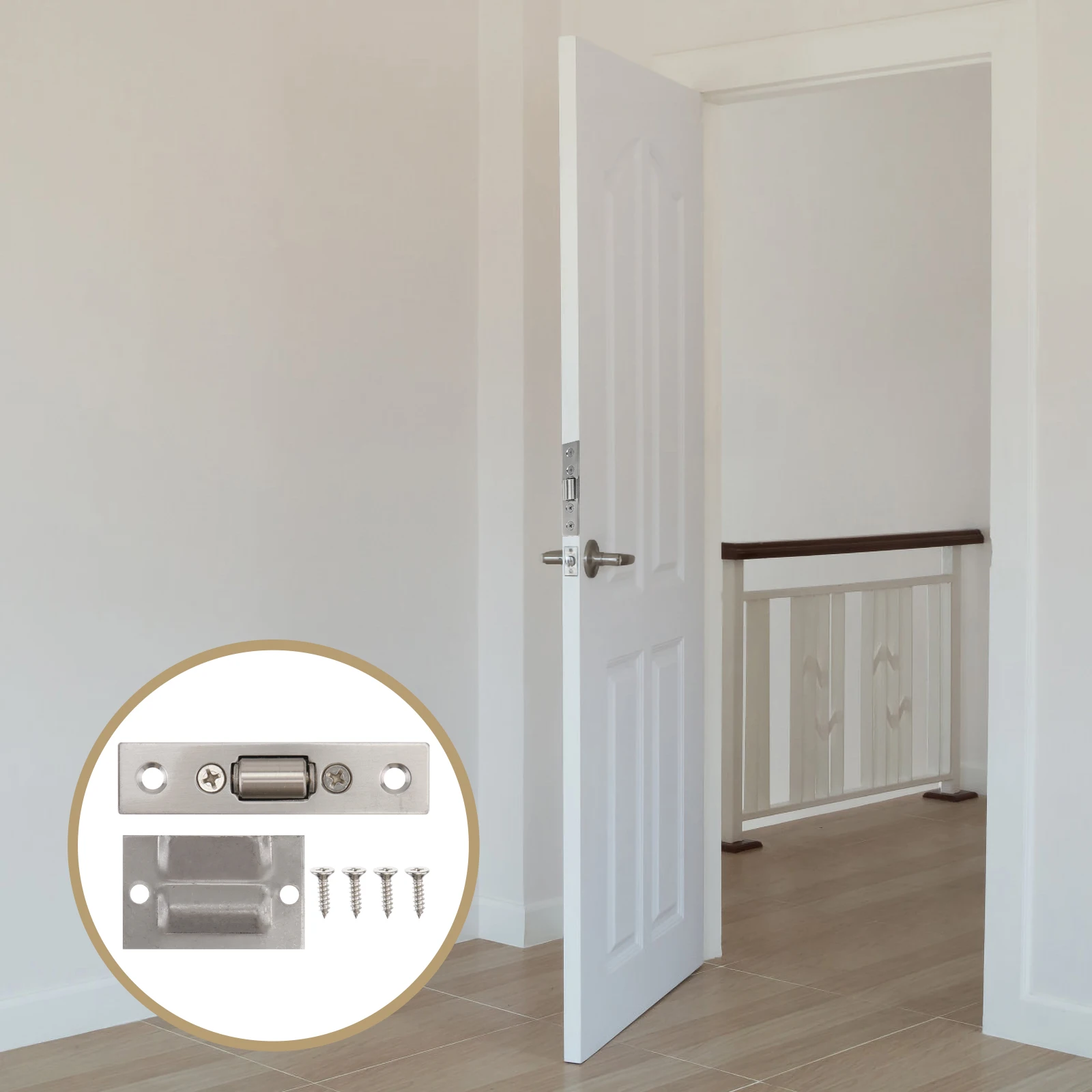 

Stainless Steel Ball Catch Closet Door Hardware Adjustable Brass Spring Latch Smooth Satin Finish Door Stop