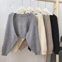 Women Autumn Versatile Knitted Short Cardigan Sweater Shawl Korean Fashionable Women's Top