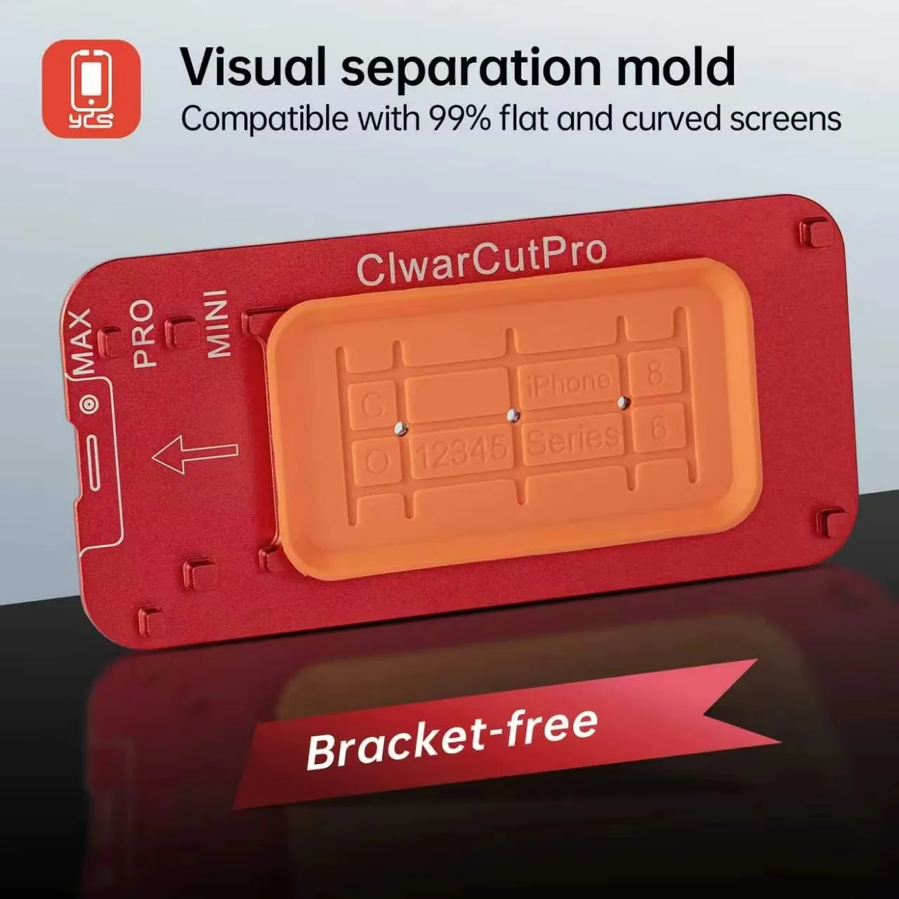 YCS Q20 Universal-Form für die visuelle Trennung von 99 % flachen und gebogenen Bildschirmen, ohne Halterung, mit starker Saugkraft, Werkzeug zur Reparatur von LCD-Bildschirmen für Smartphones – Detail 2